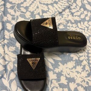 Guess Black Embellished Women's Sandals